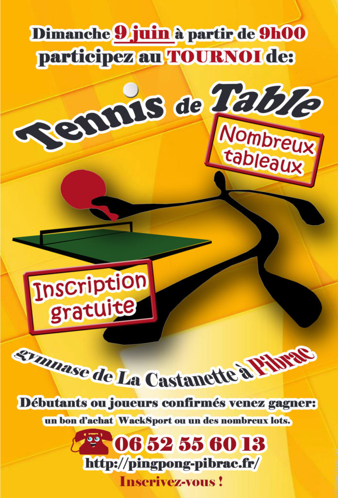Flyer du tournoi de tennis de table 2019